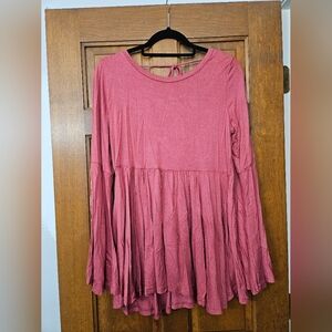 Flowy Pink Long Sleeve Top